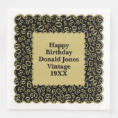 Serviette En Papier 60e anniversaire Numéro Motif St Jacques Black Gol (Devant)