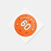 Serviette En Papier 60e anniversaire Orange Pickleball (Coin)