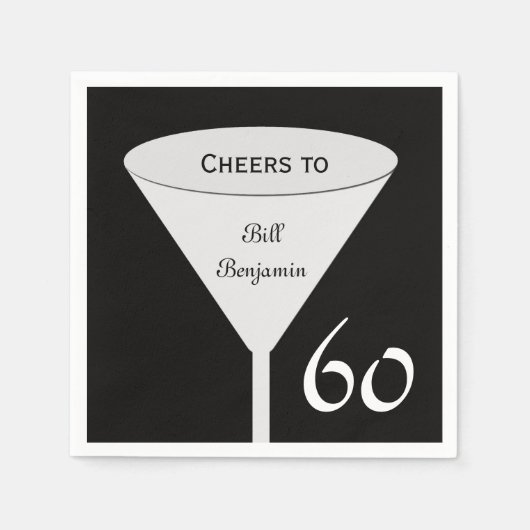 Serviette En Papier 60e Anniversaire Papier de fête serviettes (Devant)