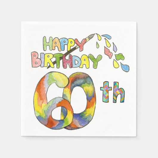Serviette En Papier 60e anniversaire Papier serviettes (Devant)