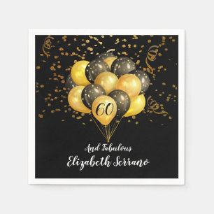 Serviette En Papier 60e anniversaire Parties scintillant de ballons no