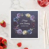 Serviette En Papier 60e anniversaire personnalisé Moody Purple Flower (En situation)