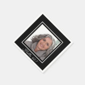 Serviette En Papier 60e anniversaire photo personnalisée noir blanc (Coin)