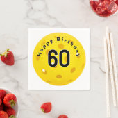Serviette En Papier 60e anniversaire Pickleball Jaune (En situation)