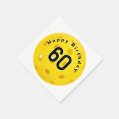 Serviette En Papier 60e anniversaire Pickleball Jaune (Coin)