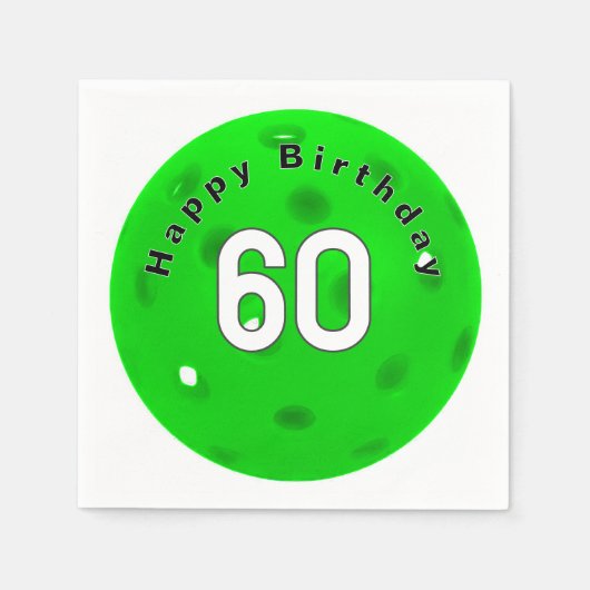 Serviette En Papier 60e anniversaire Pickleball Vert (Devant)