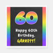 Serviette En Papier 60e anniversaire : Rainbow Spectrum # 60, Nom pers (Devant)
