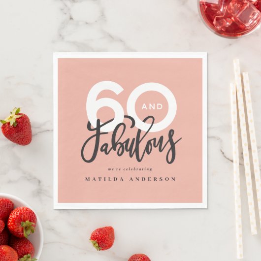 Serviette En Papier 60e anniversaire rendant 60 look bon moderne (En situation)