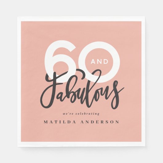Serviette En Papier 60e anniversaire rendant 60 look bon moderne (Devant)