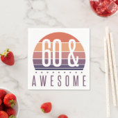 Serviette En Papier 60e anniversaire Retro Sunset (En situation)