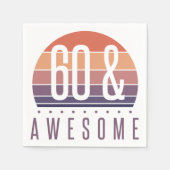 Serviette En Papier 60e anniversaire Retro Sunset (Devant)