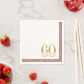 Serviette En Papier 60e anniversaire Rose Gold Personnalisé Parties sc (En situation)