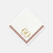 Serviette En Papier 60e anniversaire Rose Gold Personnalisé Parties sc (Coin)