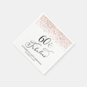Serviette En Papier 60e anniversaire Rose Parties scintillant d'or (Coin)