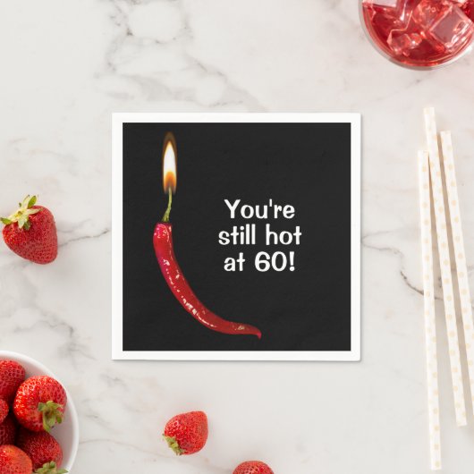 Serviette En Papier 60e anniversaire rouge poivrons chauds serviettes (En situation)