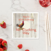 Serviette En Papier 60e anniversaire Rustic Wood Fun Chicken Invitatio (En situation)