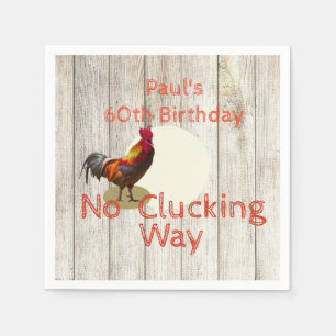 Serviette En Papier 60e anniversaire Rustic Wood Fun Chicken Invitatio