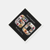 Serviette En Papier 60e anniversaire Soixante photo collage noir blanc (Coin)