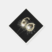 Serviette En Papier 60e anniversaire Sparklers de fête sur noir (Coin)