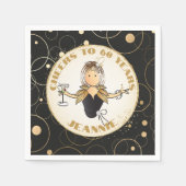 Serviette En Papier 60e Anniversaire Toast Black Gold drôle pour elle (Devant)