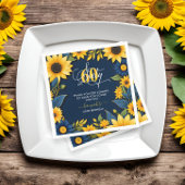 Serviette En Papier 60e anniversaire tournesol rustique