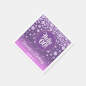 Serviette En Papier 60e anniversaire violet parties scintillant bonjou (Coin)