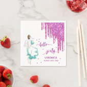 Serviette En Papier 60e anniversaire violet rose parties scintillant g (En situation)