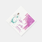 Serviette En Papier 60e anniversaire violet rose parties scintillant g (Coin)
