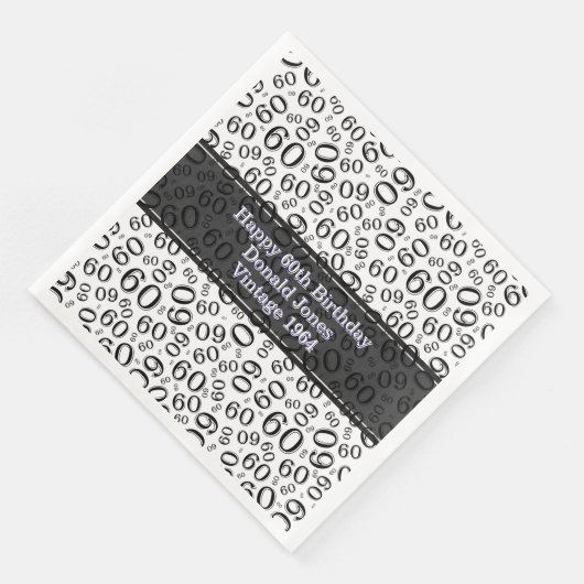 Serviette En Papier 60e Birthday Number (Coin)