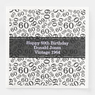Serviette En Papier 60e Birthday Number