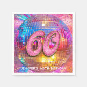 Serviette En Papier 60e fête d'anniversaire Gold rose Parties scintill (Devant)