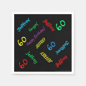 Serviette En Papier 60e fête d'anniversaire - Noms répétitifs Papier n (Devant)
