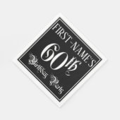 Serviette En Papier 60e fête d'anniversaire — Script fantaisie + Nom p (Coin)