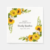 Serviette En Papier 60e fête d'anniversaire Sunflower Daisy Custom (Devant)