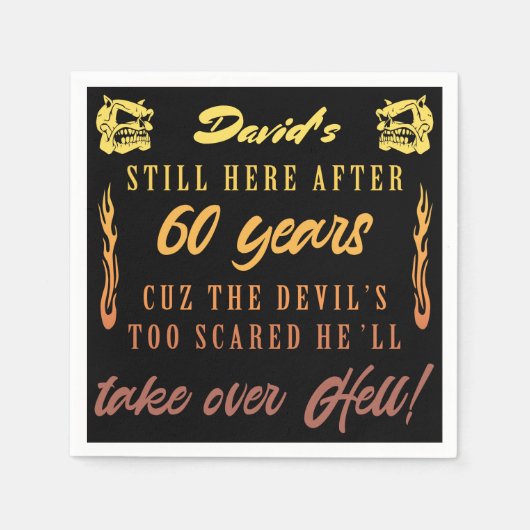 Serviette En Papier 60e Humour masculin (Devant)