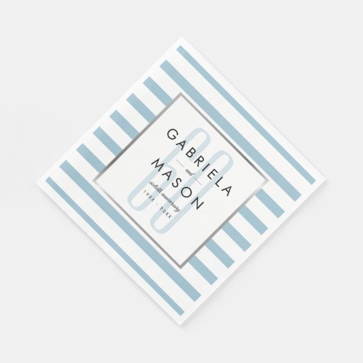 Serviette En Papier 60e Mariage diamant Anniversaire Classic Stripe (Coin)