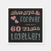 Serviette En Papier 60ème anniversaire de Mariage mignon (Devant)