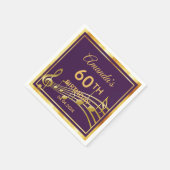 Serviette En Papier 60ème anniversaire sur l'élégante musique or viole (Coin)