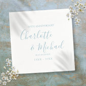 Serviette En Papier 60ème Mariage Diamond Anniversaire Élégant Script