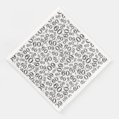 Serviette En Papier 60th Age Random Number Pattern Black/White (Coin)