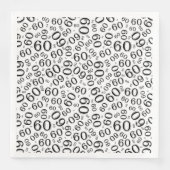 Serviette En Papier 60th Age Random Number Pattern Black/White (Devant)