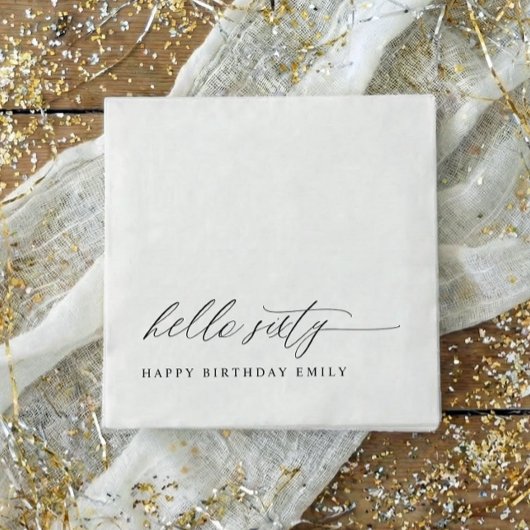Serviette En Papier 60th Birthday Party Hello 60 Modern Milestone