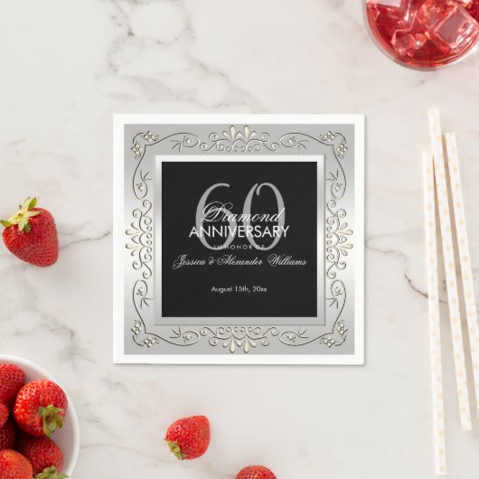 Serviette En Papier 60th Wedding Anniversary (En situation)