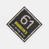 Serviette En Papier 61e anniversaire : Floral Flowers Numéro, Nom pers (Coin)