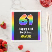 Serviette En Papier 61e anniversaire : Rainbow Spectrum # 61, Nom pers (En situation)