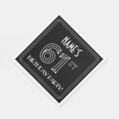 Serviette En Papier 61e fête d'anniversaire : Style Art Déco + Nom per (Coin)