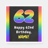 Serviette En Papier 62e anniversaire : Rainbow Spectrum # 62, Nom pers (Devant)