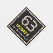Serviette En Papier 63e anniversaire : Floral Flowers Numéro, Nom pers (Coin)