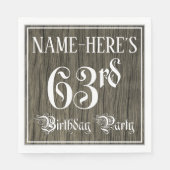 Serviette En Papier 63e fête d'anniversaire — Script fantaisie, Faux W (Devant)
