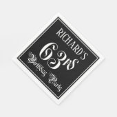 Serviette En Papier 63rd Birthday Party — Fancy Script + Custom Nom (Coin)